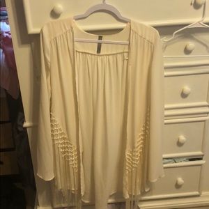 Entro size L sheer/cream cardigan